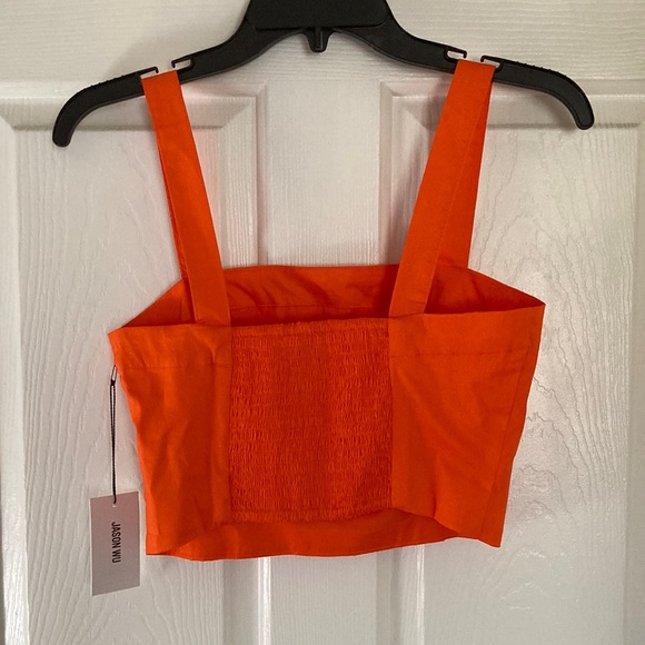 Jason Wu Women’s Crop Top Shorts Orange Two Piece Set Sz Small NWT $310 - Picture 5 of 12